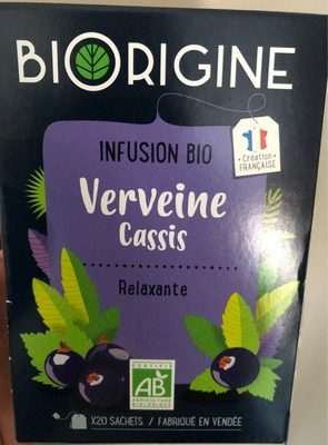 Infusion bio verveine cassis 20 sachets - BIORIGINE wholesaler