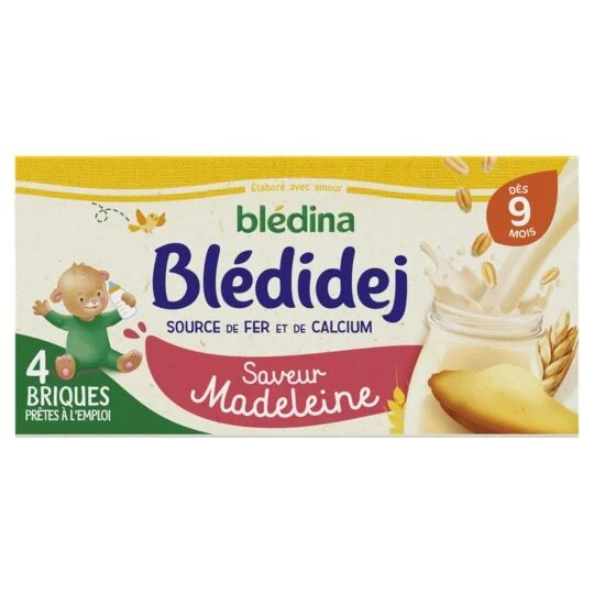 Ngũ cốc Blédidej hương madeleine cho trẻ từ 9 tháng 4x250ml - BLEDINA