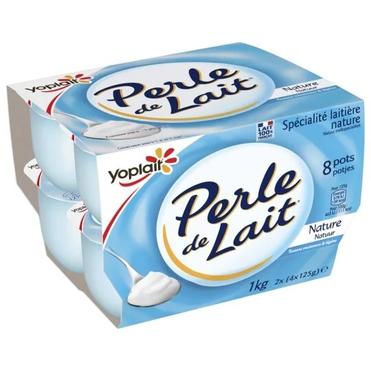 Натуральный молочно-жемчужный йогурт; 8x125г - ЙОПЛЕЙТ