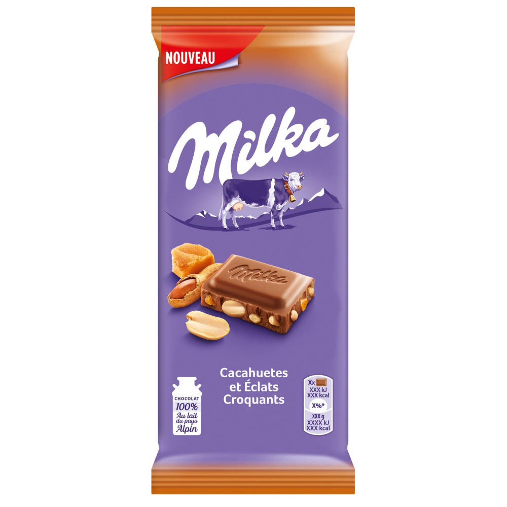 Barra de amendoim e chocolate crocante 2x90g - MILKA
