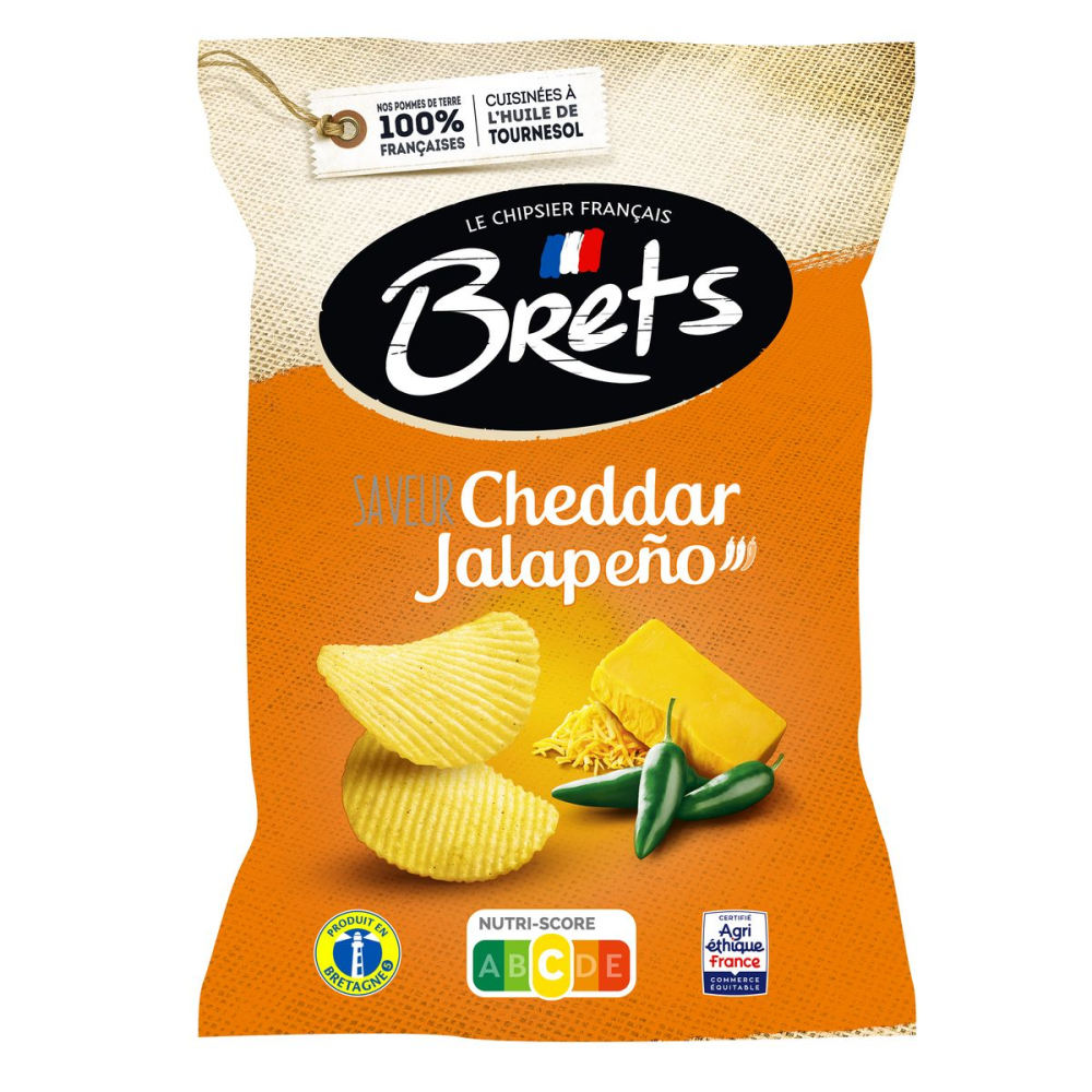 Chips Cheddar Jalapeno 155g - BRET's