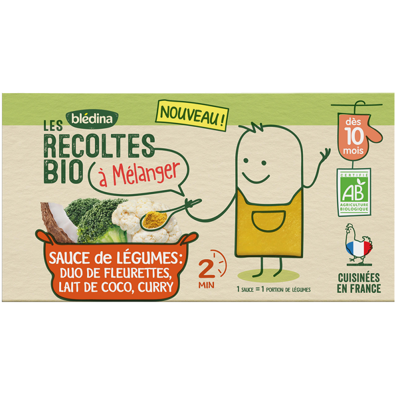 Blédina Les Récoltes Bio, Repas bébé Bio - Dès 12 mois - Légumes