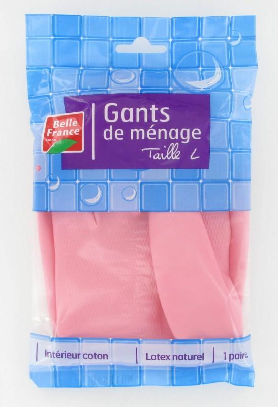 ピンク家庭用手袋 1 組 サイズ L - BELLE FRANCE