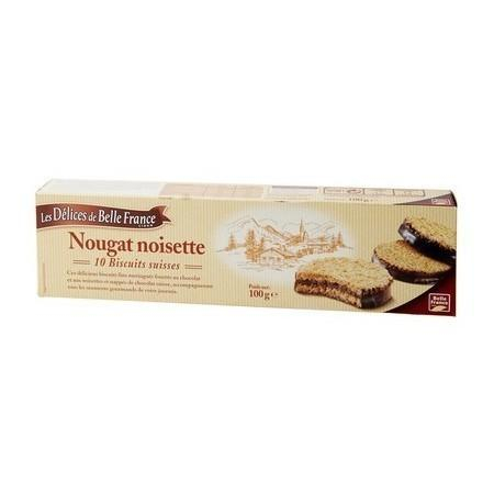 Zwitserse koekjes X10 Hazelnoot Nougat 100g - Les Délices De Belle France