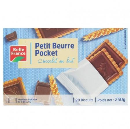 Petit Beurre Pocket Chocolat Lait X 20 250g - BELLE FRANCE