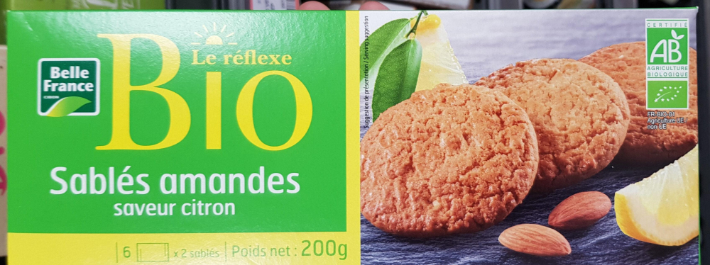 Sablés Aux Amandes Saveurs Citron X 12 Le Réflexe Bio 200g - BELLE FRANCE