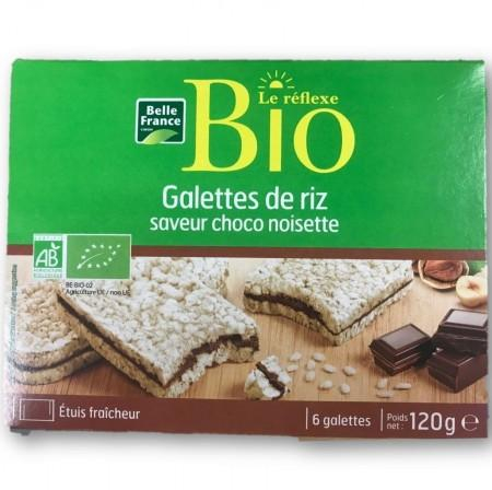Galettes De Riz Chocolat Noisettes X6 Le Réflexe Bio 120g - BELLE FRANCE
