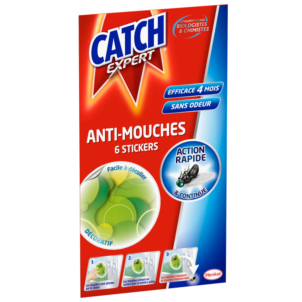 Anti flies green decorative stickers x6 - CATCH