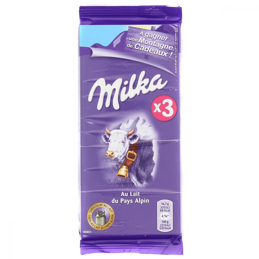 Sôcôla sữa thanh 3x100g - MILKA