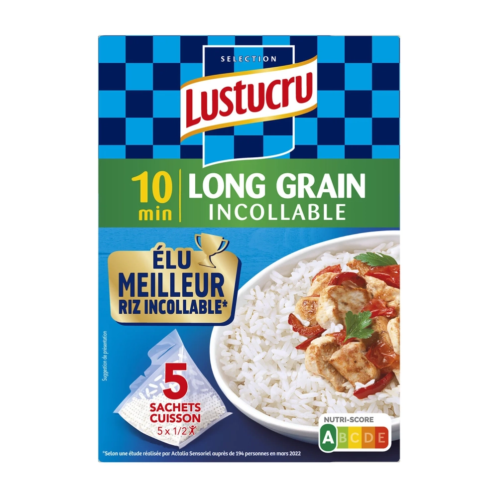 Unstickable grain rice 10min 5x90g - LUSTUCRU