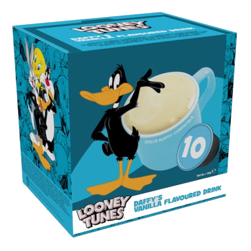 Cápsulas de bebida com sabor de baunilha Daffy's Dolce Gusto compatíveis - Looney Tunes