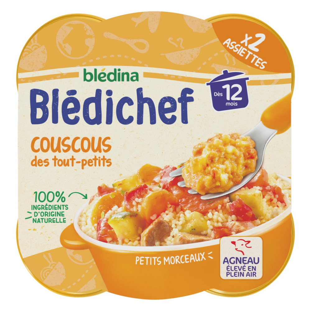 Món ăn cho bé từ 12 tháng couscous dành cho trẻ mới biết đi Blédichef - BLÉDINA